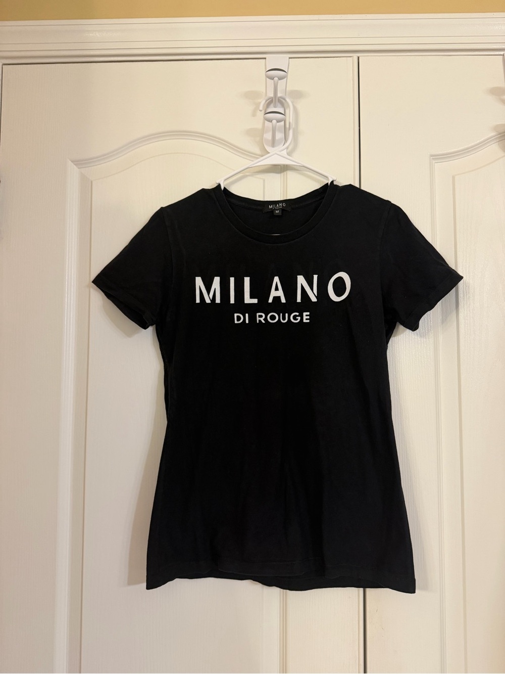 Milano Black Tee with White Logo - Picture 3 of 5
